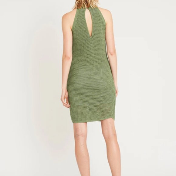 NWT ~ LUXELY "Noah" Sage Green Ribbed Halter Mini Dress ~ Size Medium ~ GAWJUS! - Picture 3 of 6